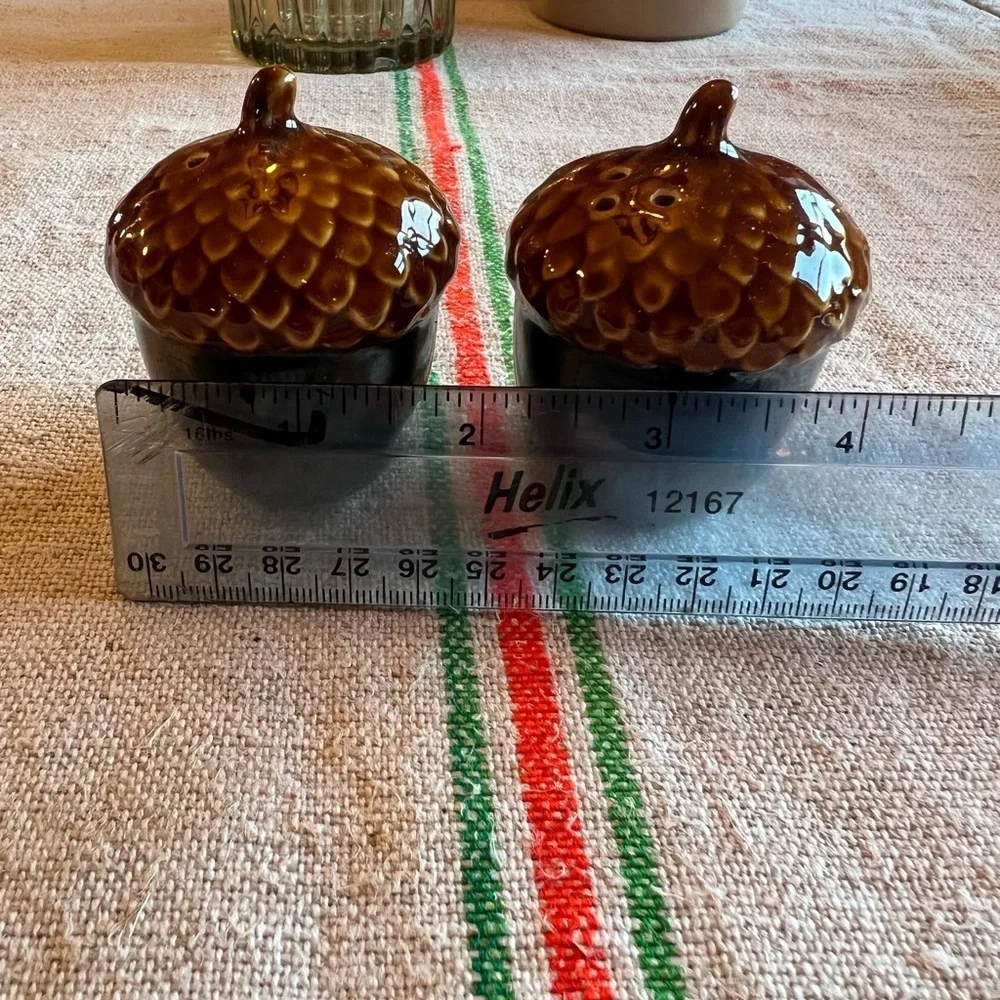 Pottery Barn Acorn Salt and Pepper Shakers - Brown and Black​​